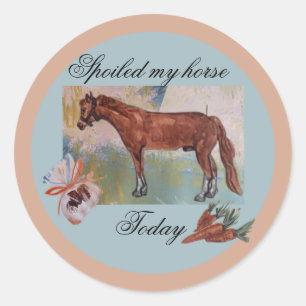 mon autocollant rond classique journal cheval gâch