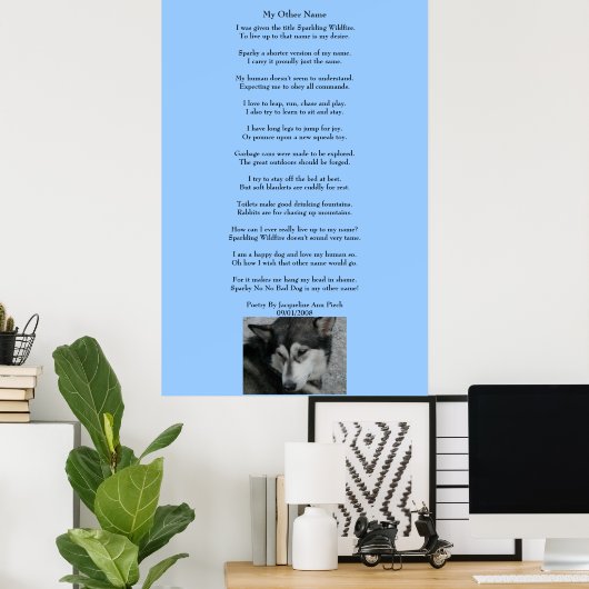 Mon autre nom Poésie Poésie Poster (Bureau à domicile)