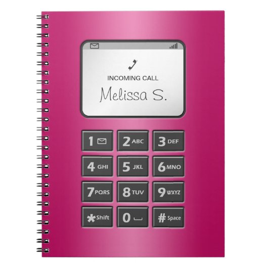 Mon autre téléphone - carnet fuchsia (Devant)
