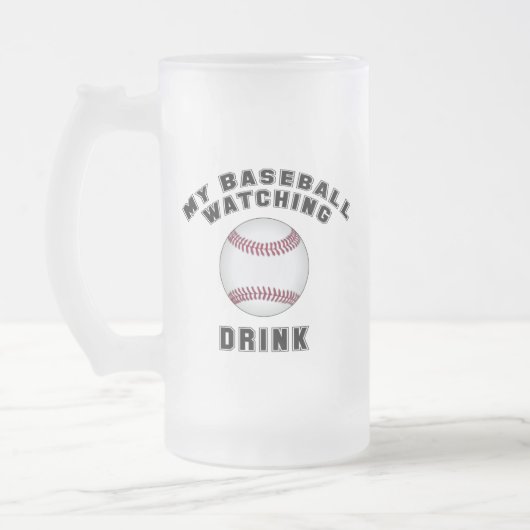 Mon Baseball Regarder Boire Frosted Glass Beer Mug (Gauche)