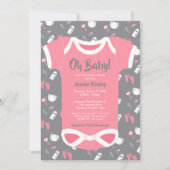 Mon bébé ! Boîtier bébé fille invitation douche (Devant)