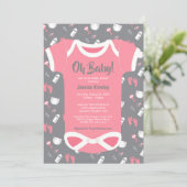 Mon bébé ! Boîtier bébé fille invitation douche (Debout devant)