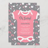 Mon bébé ! Boîtier bébé fille invitation douche (Devant / Derrière)