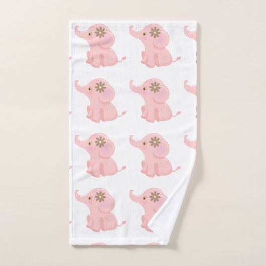 Mon bébé Eléphant rose (Serviette à main)