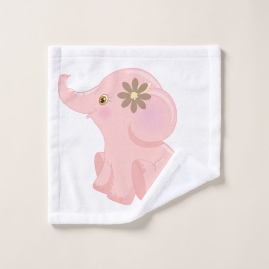 Mon bébé Eléphant rose (Gant de toilette)
