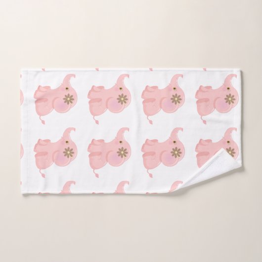 Mon bébé Eléphant rose (Serviette à main)