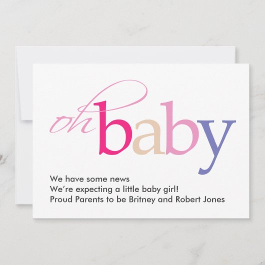 Mon bébé ! Faire-part de grossesse (Devant)