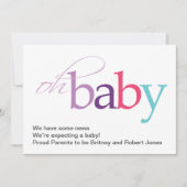 Mon bébé ! Faire-part de grossesse (Devant)