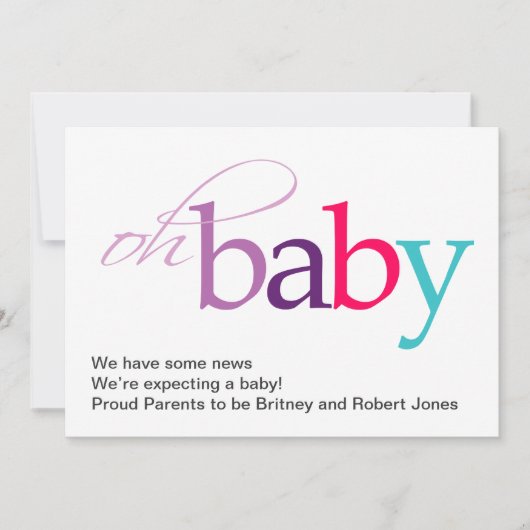 Mon bébé ! Faire-part de grossesse (Devant)