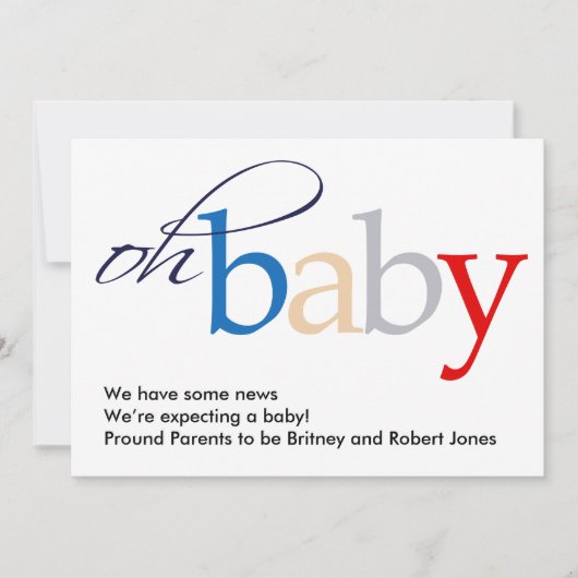 Mon bébé ! Faire-part de grossesse (Devant)