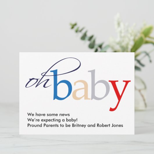 Mon bébé ! Faire-part de grossesse (Debout devant)