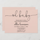 Mon bébé | Invitation Baby shower (Devant / Derrière)