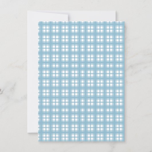 Mon bébé ! Invitation Baby shower bleu rustique (Dos)