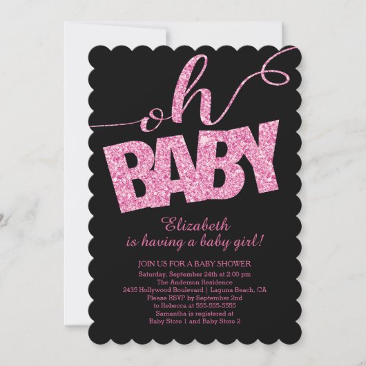 Mon bébé ! Invitation Baby shower Parties scintill (Devant)