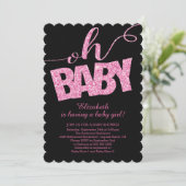 Mon bébé ! Invitation Baby shower Parties scintill (Debout devant)