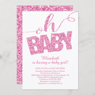Mon bébé ! Invitation Baby shower Parties scintill
