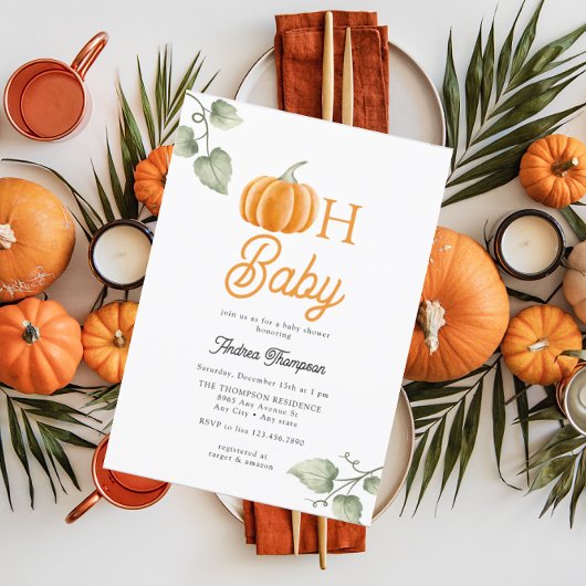 Mon bébé | Invitation citrouille Baby shower