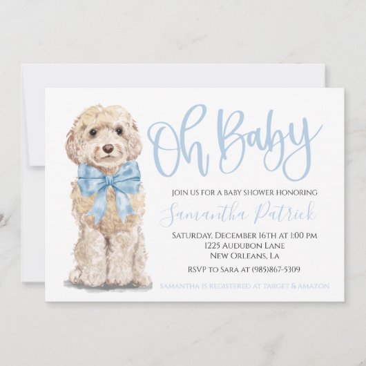 Mon bébé ! Invitation de Baby shower de Chien Chie (Devant)