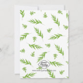 Mon bébé ! Invitation de Baby shower vert floral t (Dos)