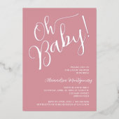 Mon bébé ! Invitation rose Baby shower fille (Recto)