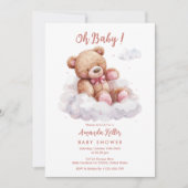 Mon bébé ! Ours sur Baby shower nuageux Invitation (Devant)