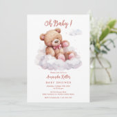 Mon bébé ! Ours sur Baby shower nuageux Invitation (Debout devant)