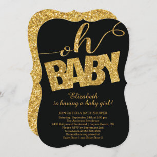 Mon bébé ! Parties scintillant d'or Invitation Bab