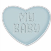 Mon Bébé Pastel Blue Candy Heart Sticker (Devant)
