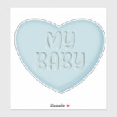 Mon Bébé Pastel Blue Candy Heart Sticker (Feuille)