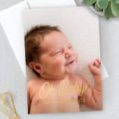 Mon bébé ! Script Gold Foil Faire-part de naissanc