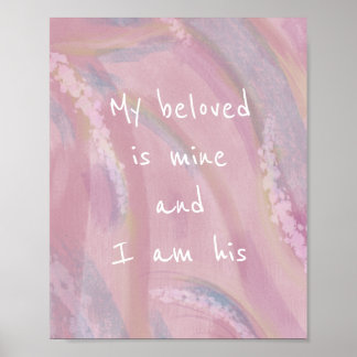 Mon bien-aimé Boho Aquarelle Poster chrétien
