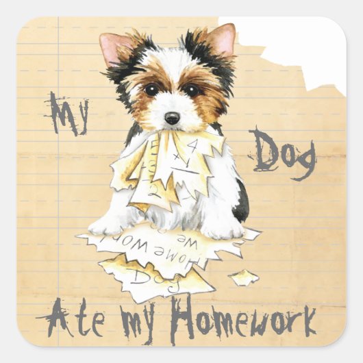 Mon Biewer Terrier Ate mon Sticker Carré (Devant)