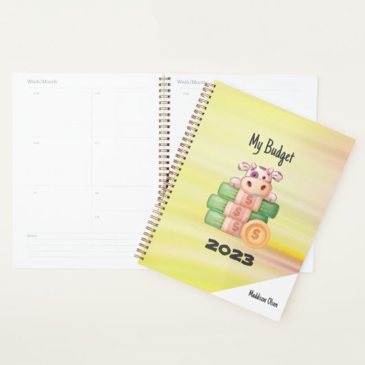 Mon budget mignon vache d'argent sur le marbre ave (Devant avec enveloppe)