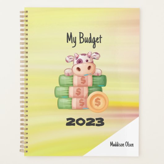 Mon budget mignon vache d'argent sur le marbre ave (Devant)