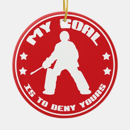 Mon but, ornement (rouge) d'hockey de champ (Devant)