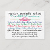 Mon Carte de visite de produits Zazzle (Dos)