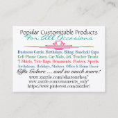 Mon Carte de visite de produits Zazzle 2 (Dos)