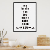 Mon Cerveau A Trop De Tabulations Ouvert :: Poster (Cuisine)
