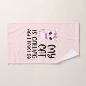 Mon chat appelle et je dois y aller (Serviette à main)