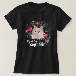Mon chat creuse le t-shirt Zeppelin noir blanc