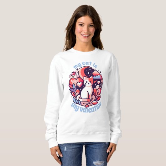 Mon chat est mon Sweatshirt Valentin (Devant entier)
