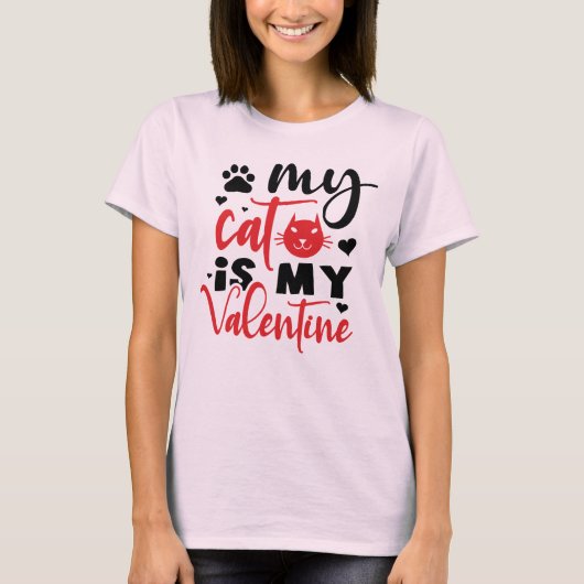 Mon chat est Mon T-shirt Saint Valentin (Devant)