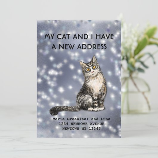 Mon chat et moi avons déménagé Faire-part (Debout devant)