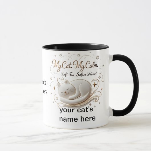 Mon chat Mon calme - Chat blanc amour Mug (Droite)