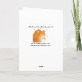 "Mon chat sur ta carte d'anniversaire." Carte de v (Dos)