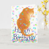 "Mon chat sur ta carte d'anniversaire." Carte de v (Fleur jaune)