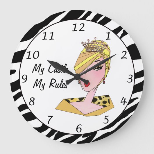 "Mon château, mes règles" Horloge DIVA (Recto)