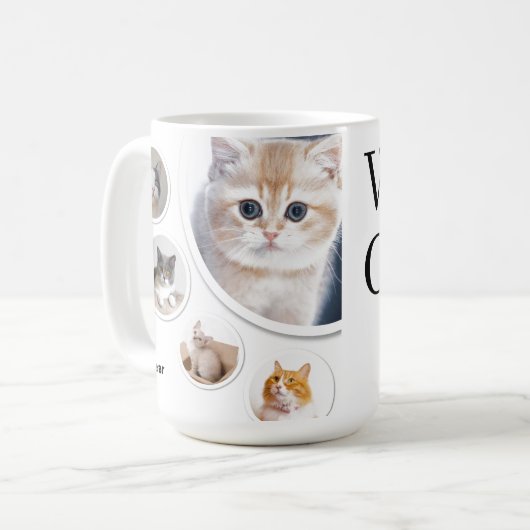 'Mon Cher Chat' Moderne | Café Mug | (Devant gauche)