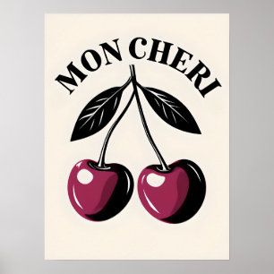 Mon Cheri Cherry Pop Art Poster