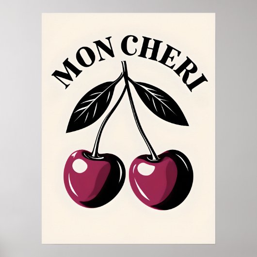 Mon Cheri Cherry Pop Art Poster (Devant)